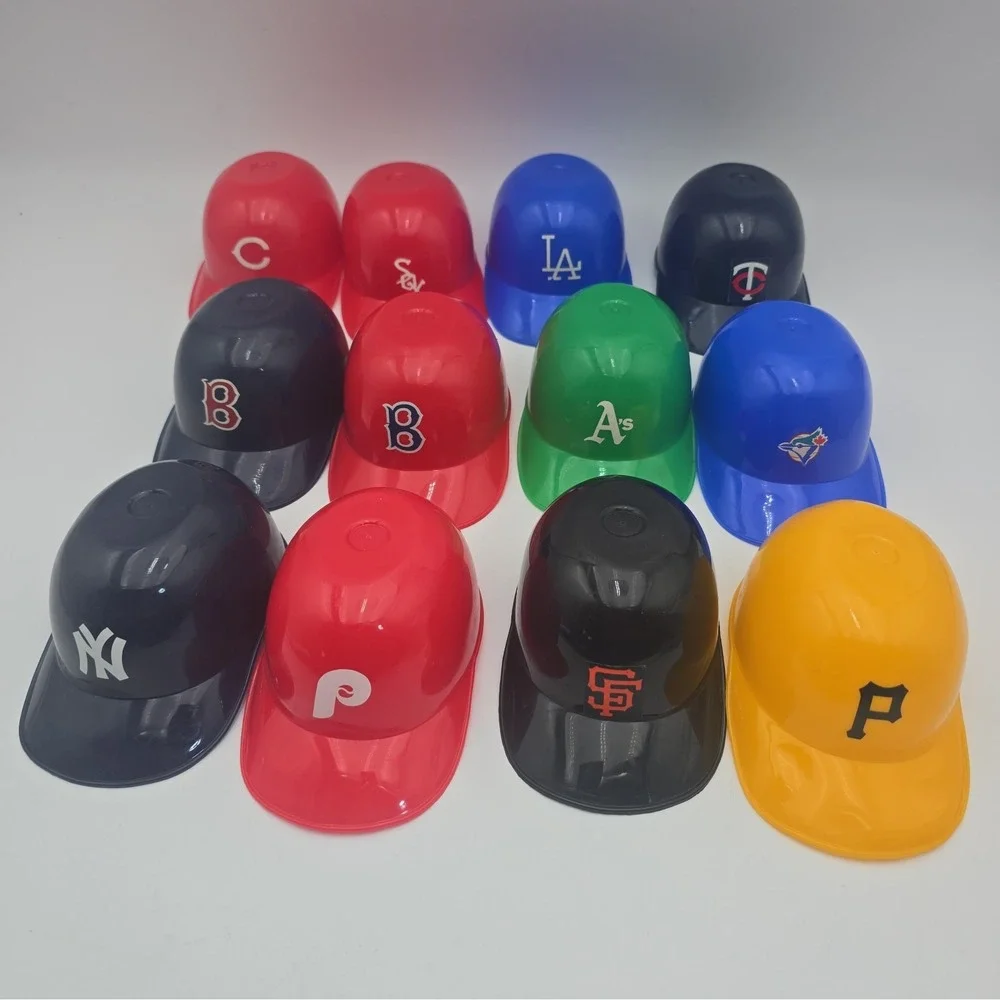 Vintage LEICH Mixed Lot Of 12 Plastic MLB Batting Helmets Souvenirs Collection